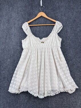 Wild Fable Ivory Milkmaid Mini Dress Women’s XL Lace Detail Dainty Coquette